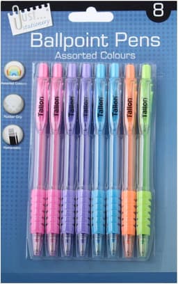 Tallon 8  Ballpoint Pens 5 pastel Colours 1
