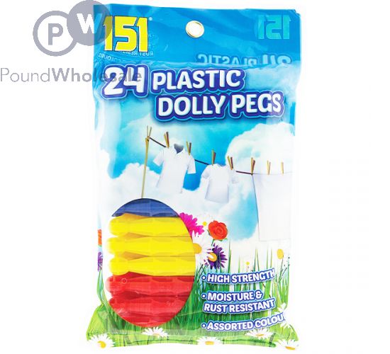 151 Duzzit  C/lrd Plastic Dolly Pegs 24pk (sma1006) image