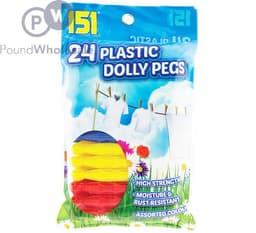 151 Duzzit  C/lrd Plastic Dolly Pegs 24pk (sma1006) 1