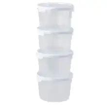 Cuisine Set of 4 - 300ml Handy Pots Clear/Ice White