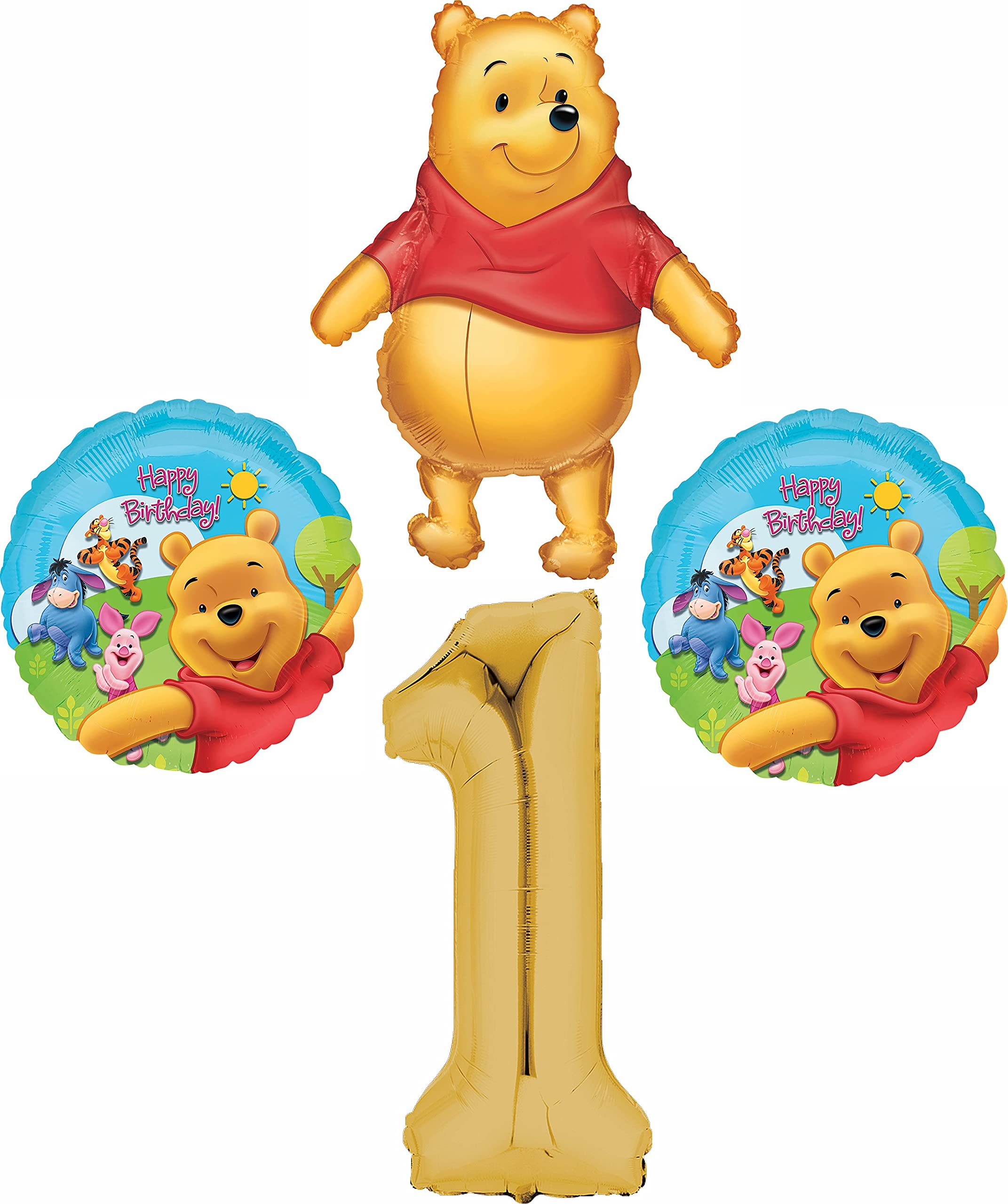 Super Shape Packaged Foil Balloon : Winnie the Pooh 1st Birthday image