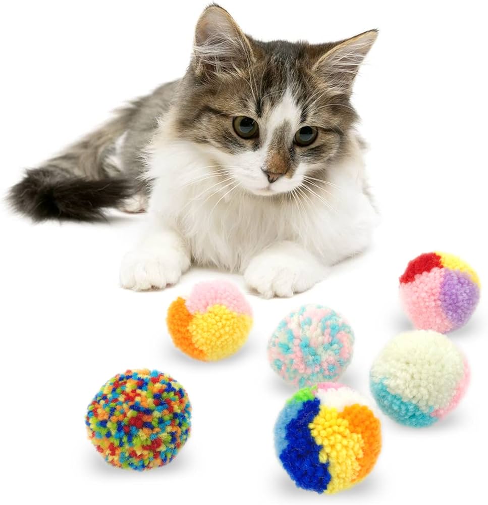 151 Pets Play  Balls Cat Toys Assorted 6pk (pap1048)  Xxxx image
