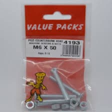 M6 X 50 Pozi C/sk M/screws & Nuts