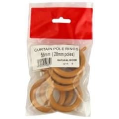 Curtain Pole Rings 56mm Natural