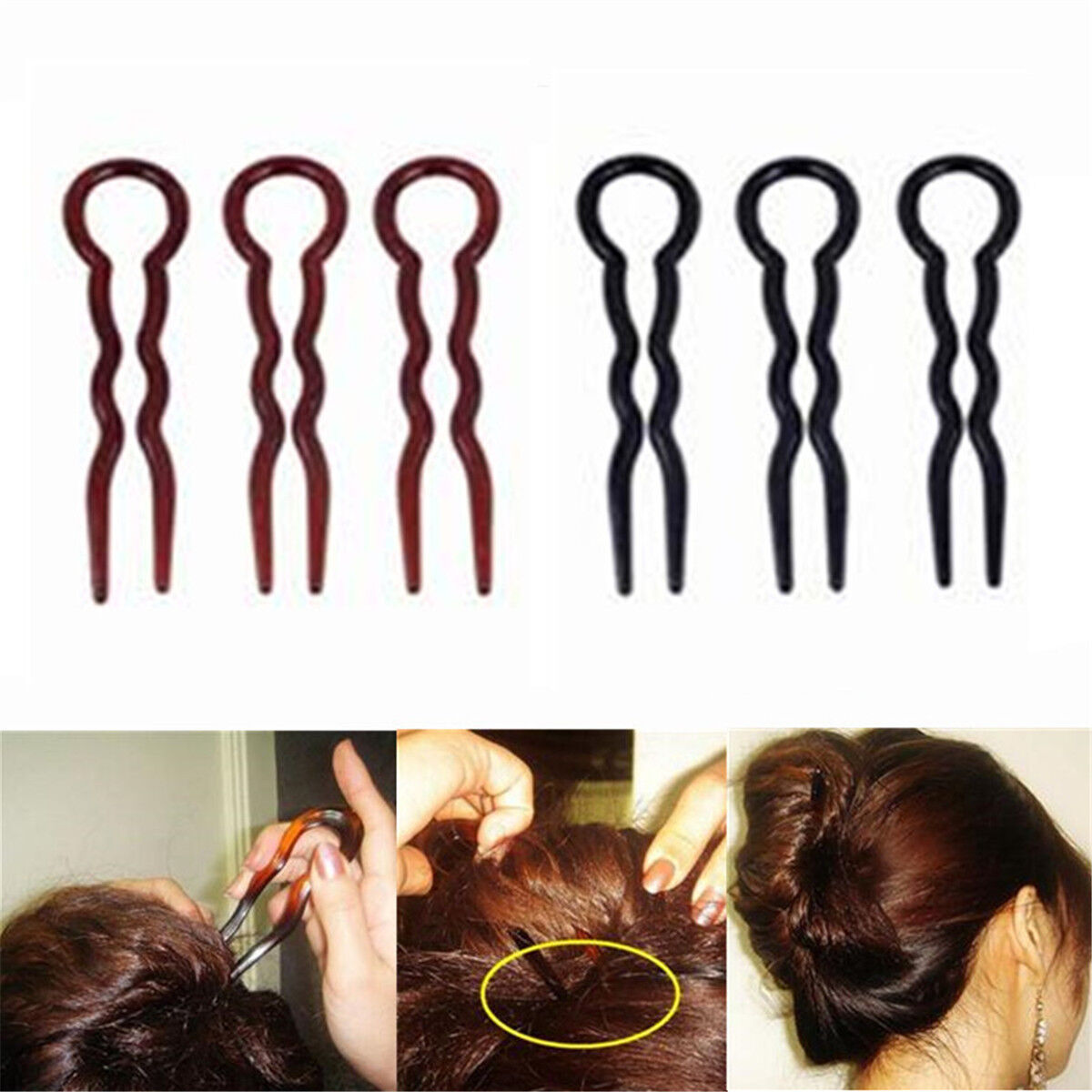 Duralon 9cm Black / Shell Hair Clamp Card of 6 (015) image