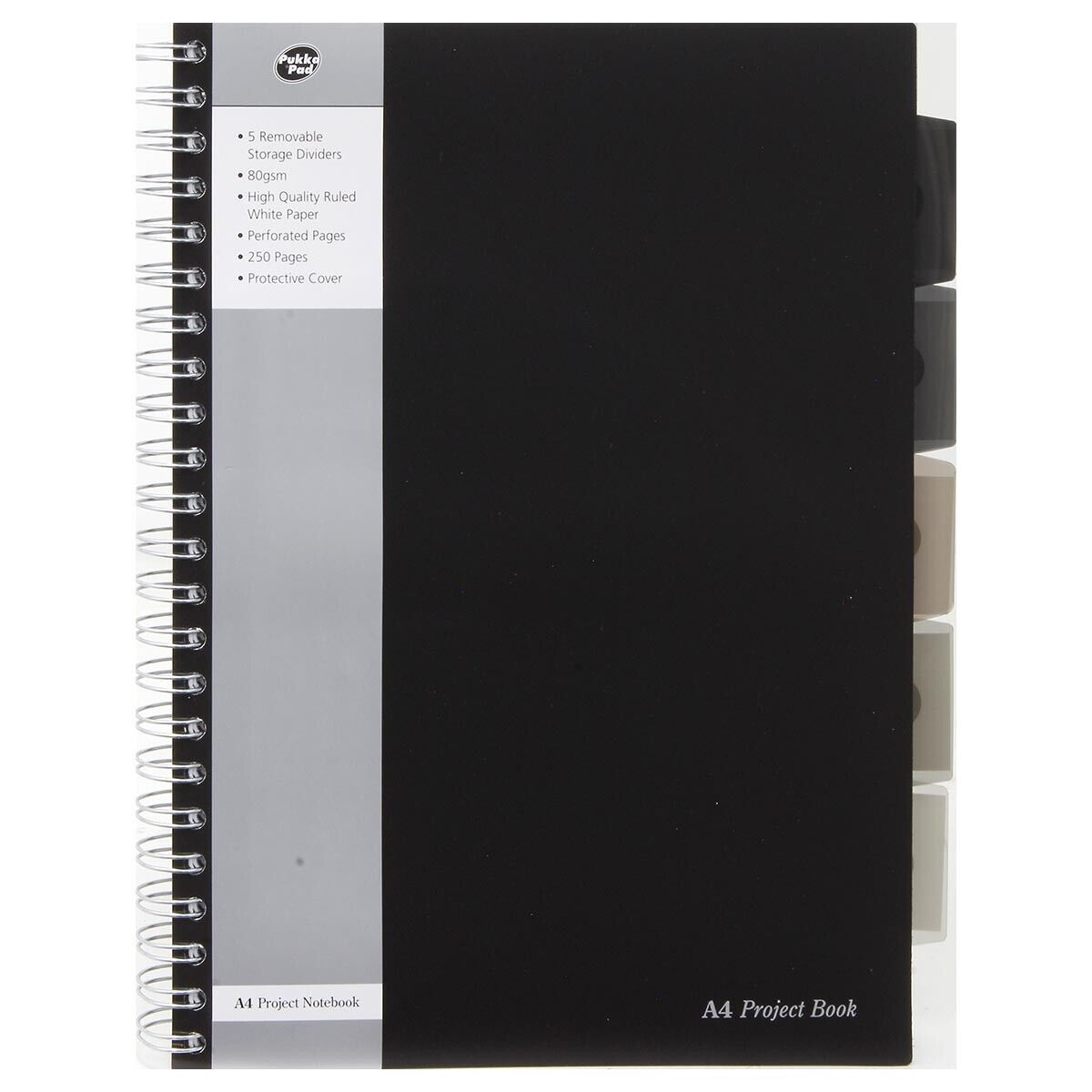 Pukka Pad A4 Black Range Project Book Polypropylene Ruled image