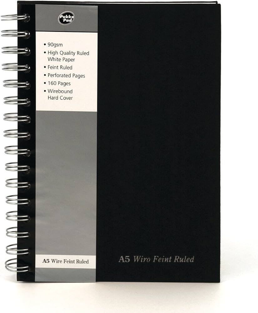 Pukka Pad A5 Black Range Project Book Wire Bound Ruled image