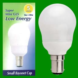 STATUS ****5w = 25w -  - Low Energy - Mini Gls -  Look-a-like - Sbc - 8k - 1 Pk Box 1
