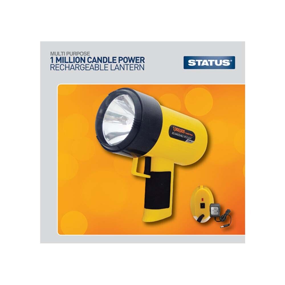 STATUS 1 Million Candle Power - Re-chargeable - Hand Held Torch - Yellow - 1 Pk - In Glossy Retail Box image