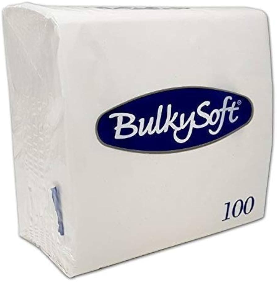 Bulky Soft 40cm 4 Fold White 2ply Napkins Pk100