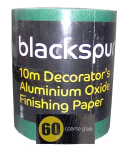 Blackspur 10m Decorator's Aluminium Oxide Finishing Paper 60 Coarse Grade 1