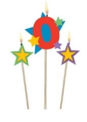 Candle Number "0" With Stars