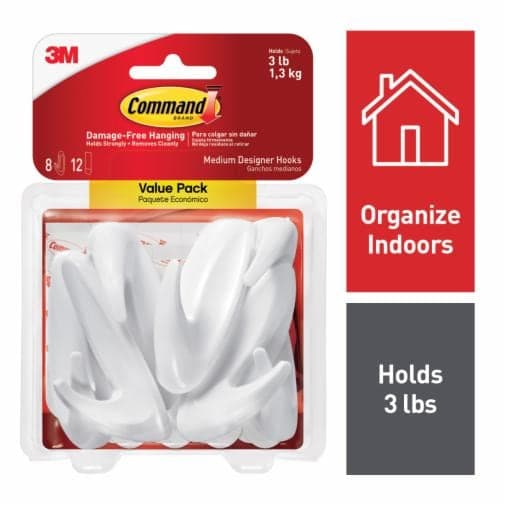 3M Command Medium Hook 2pc General Purpose (1Kg.) (17081)