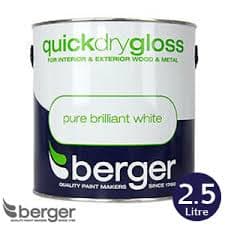 Berger Quick Dry Gloss Brilliant White 2.5 Ltr. 1