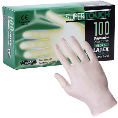 Supertouch 100 Non-Sterile Powder Free Latex Gloves - Ex-Large (Medical Grade) image