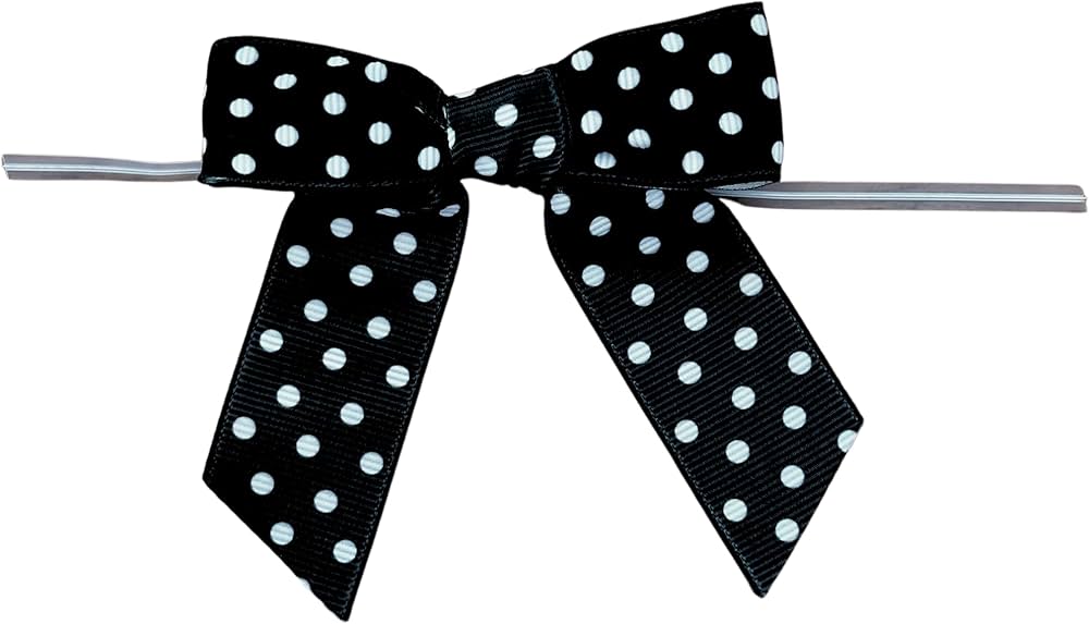 Polka Confetti Bows - Black / White Mix 35s image