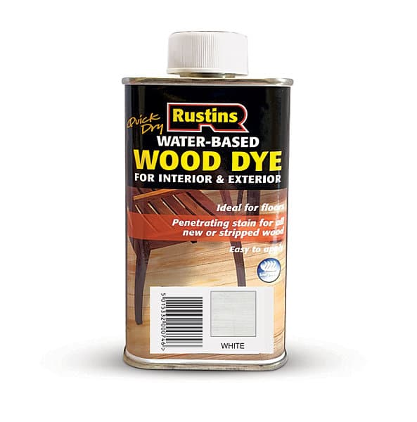 Rustin Quick Drying Wood Dye White 250ml