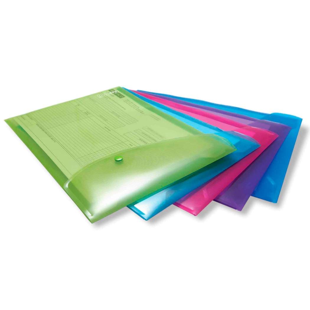Rapesco A4 Portrait Popper Wallet - Bright Pk5