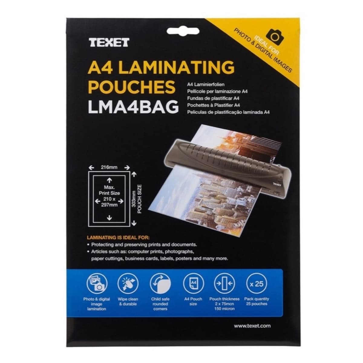 Texet A4 Laminating Pouches Pk25