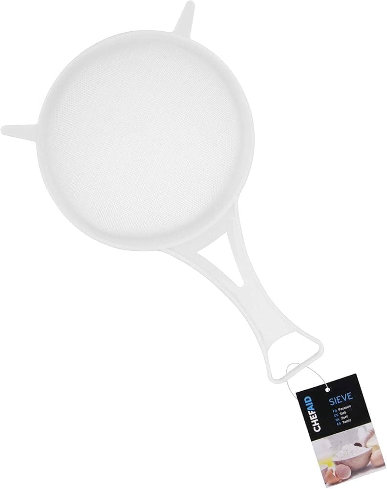 Chef Aid Strainer 12Cm White Plastic Nylon Mesh