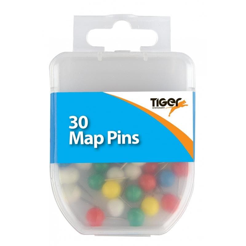 Tiger  30 Map Pins Coloured