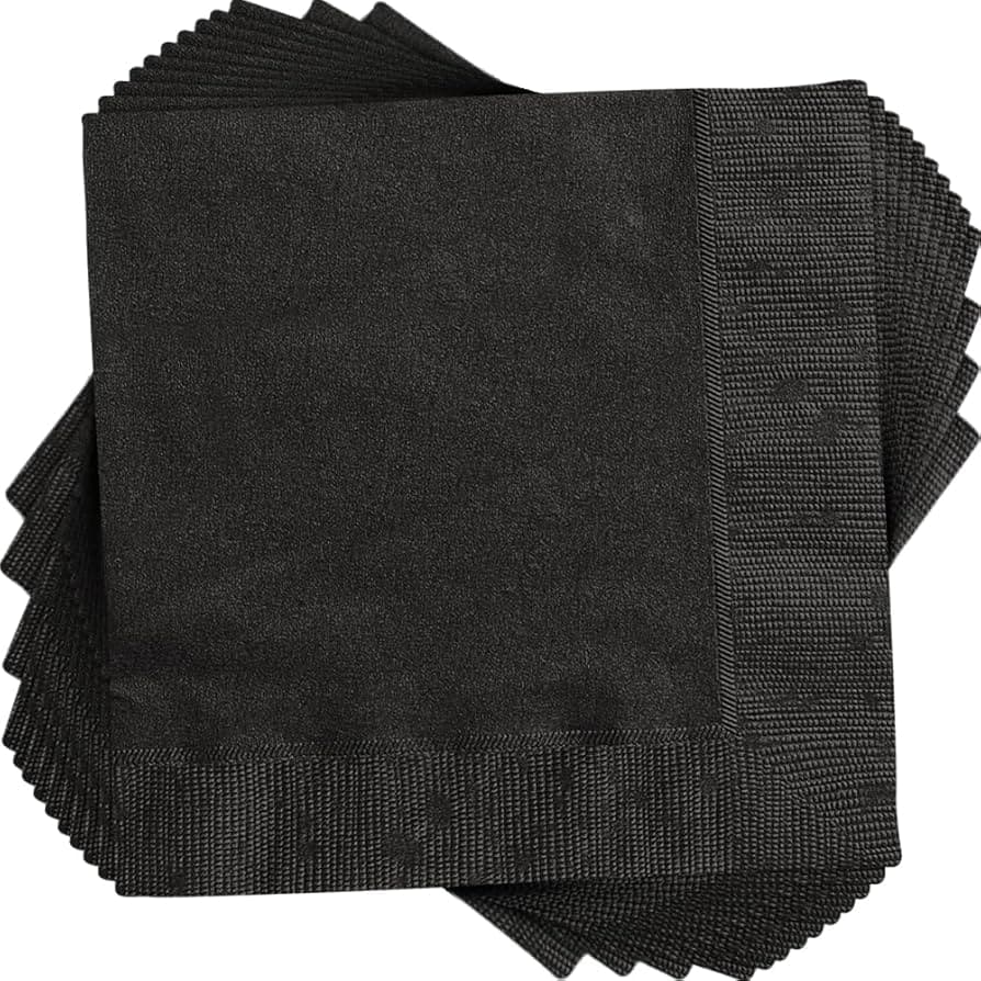 Unique Party 50 Midnight Black Lunch Napkin 2ply