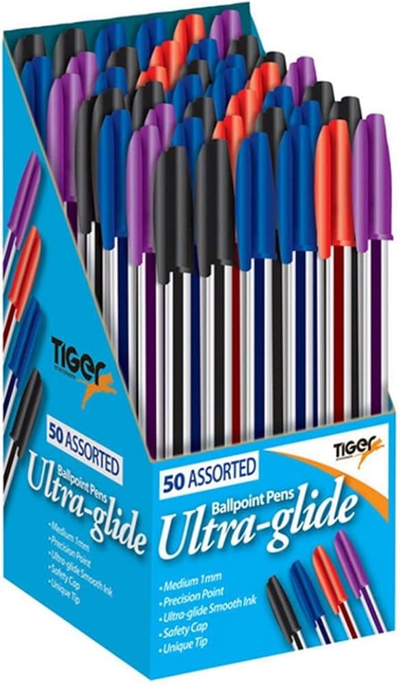 Tiger  Ball Point Pens Box 50 - Blue