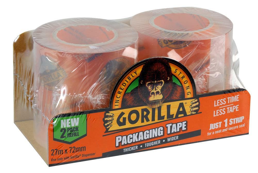 Gorrilla Clear Packaging Strong Tape Refills 2pk - 72mm x 27M (3044821)