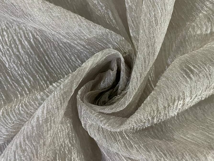 Oasis Crackle Organza Fabric Silver 40cmx9M image