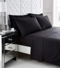 200 Tc Egyptian Cotton Flat Sheet King Black