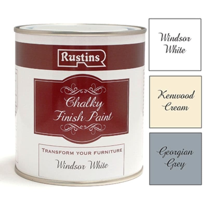 Rustins Chalky Finish Paint 500ml - Windsor White