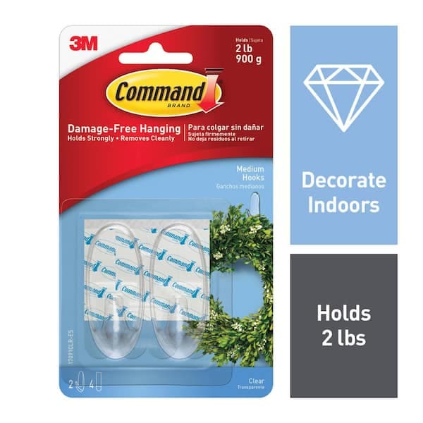 3M Command Medium Clear Decorating Clips with Clear Strips (17091CLR)