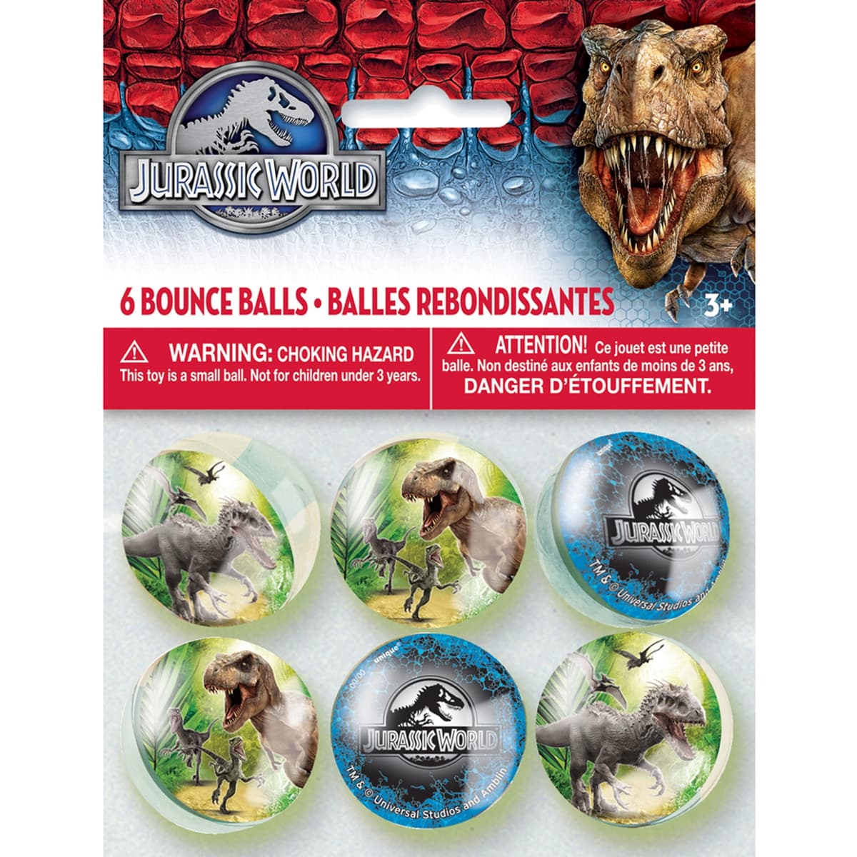 Unique Party Jurassic World Bounce Ball Pk6