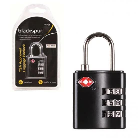 Blackspur Tsa Approved Luggage Padlock - Black