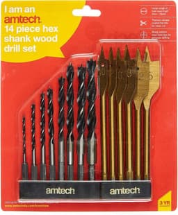 Am-Tech 14pc Hex Shank Wood Drill Set F1740 2
