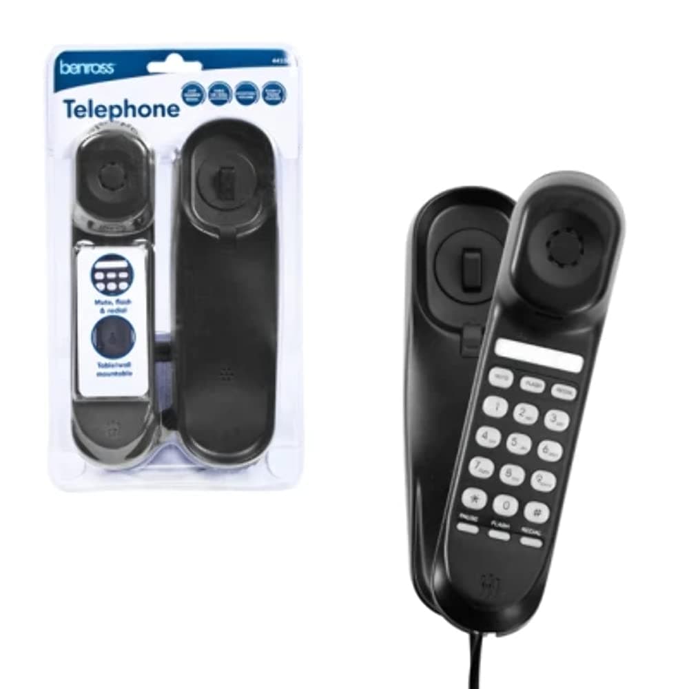BENROSS Lectrolite Slim Corded Telephone - Black