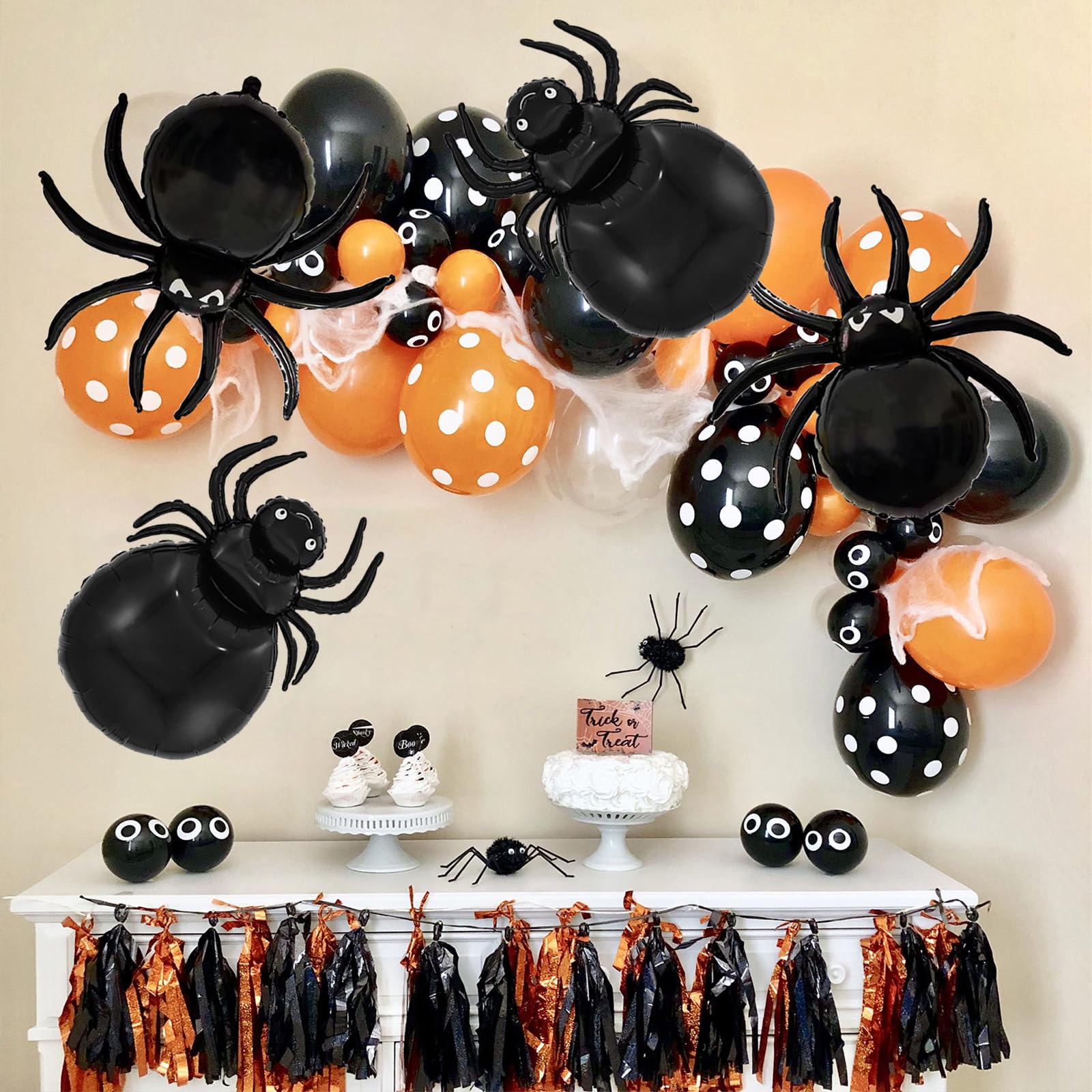 Unique Party Halloween Spider Latex Balloons - 9"/23cm - 10pc image