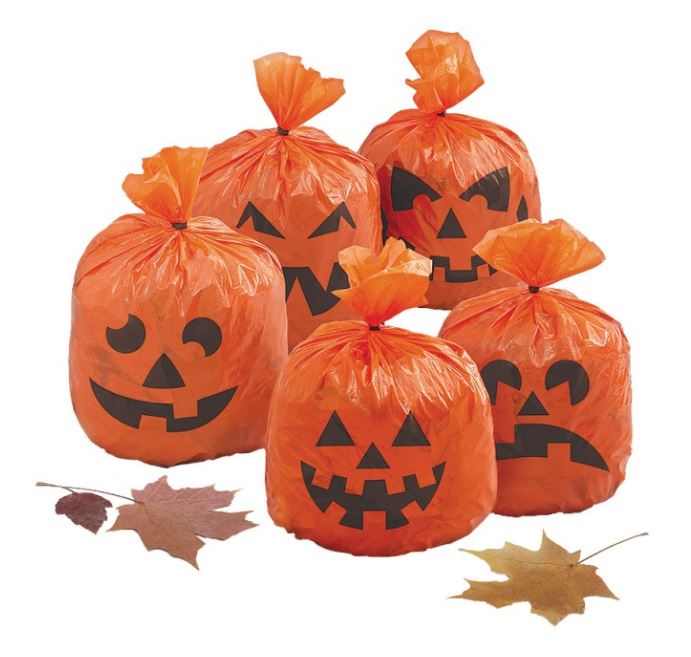 Unique Party 20 Pumpkin Hanging Leaf Bags image