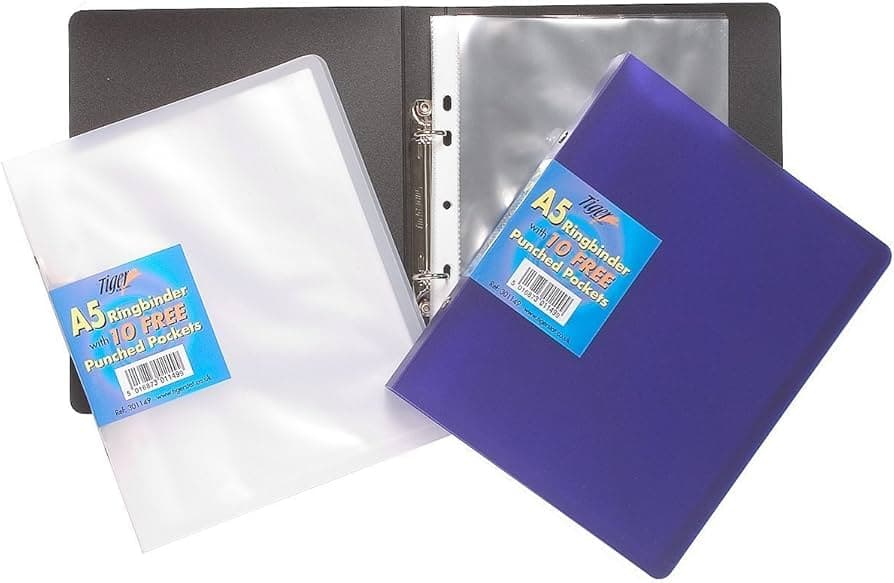 Tiger  A5 Slim Ring Binder Clear View Asstd.
