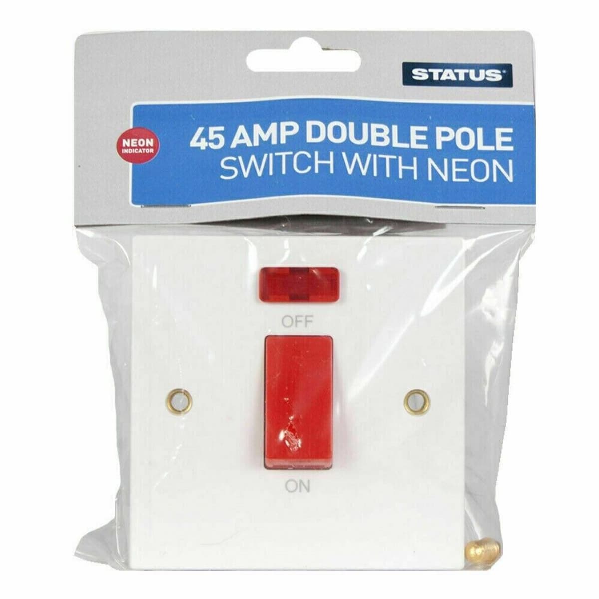 STATUS 1 Gang  45 Amp Double Pole Switch - White 1 Pk