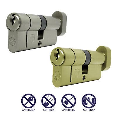 Securit Anti-snap Thumb Cyl Brass 40x40mm