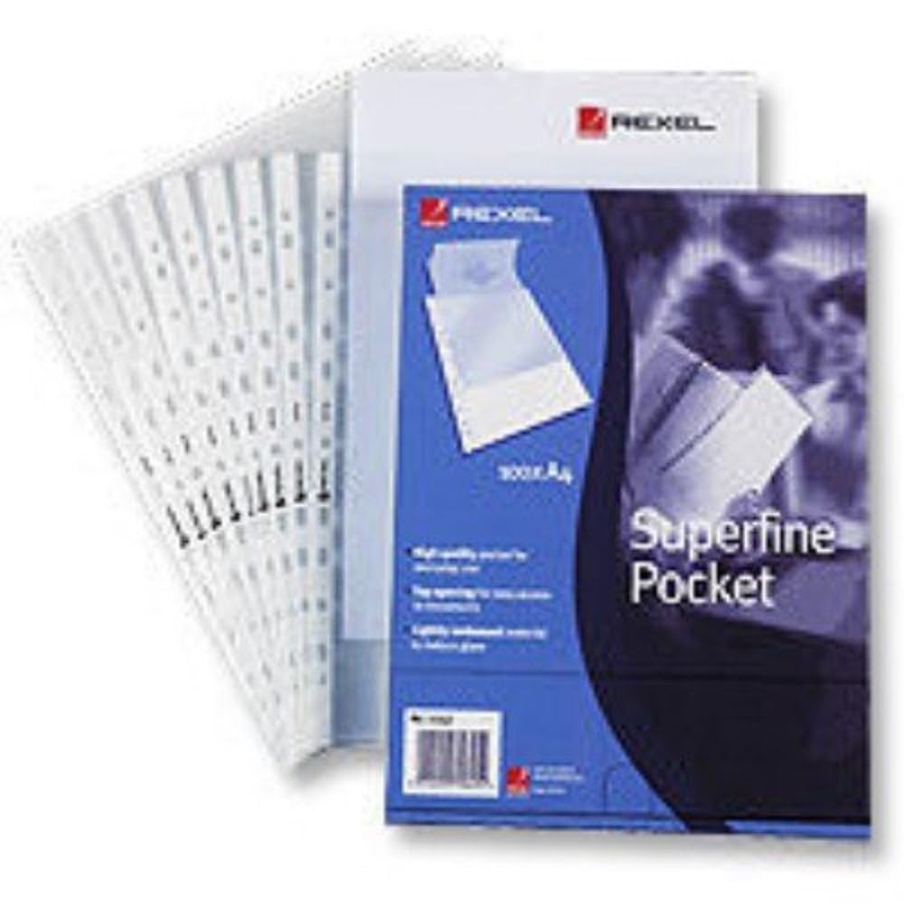 Rexel Reinforced Polished Pockets Pk100 image