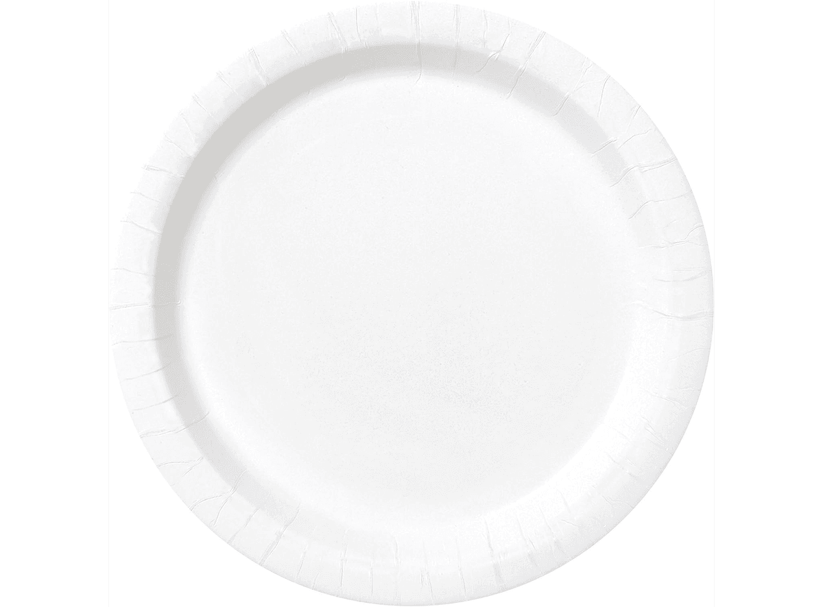 Unique Party 8 Bright White 7'' Plates