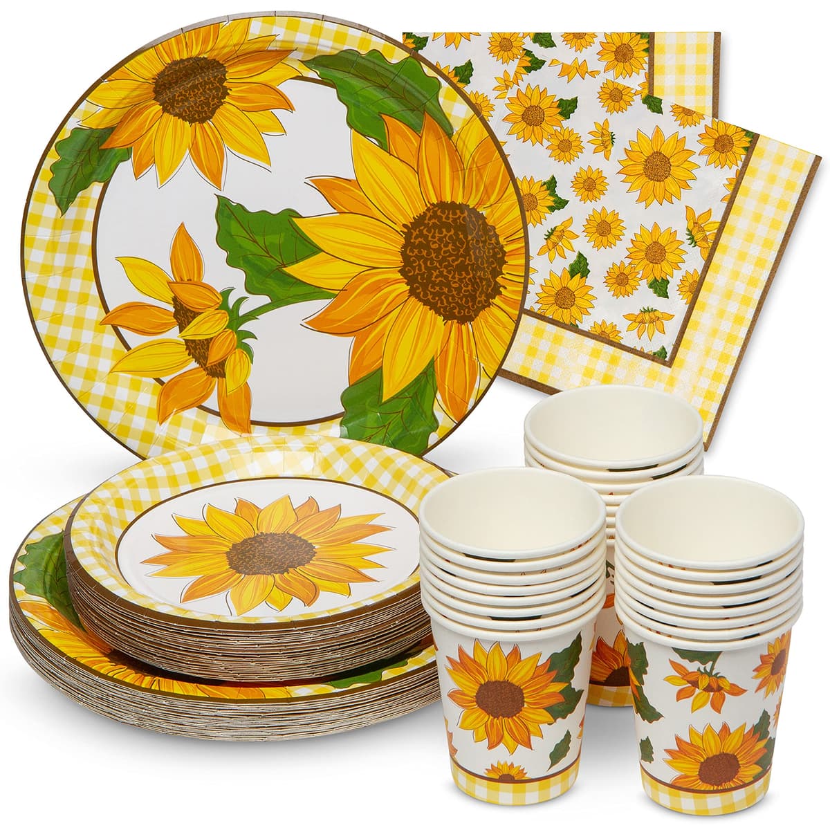 Unique Party 8 Sunflower Yellow 7'' Plates