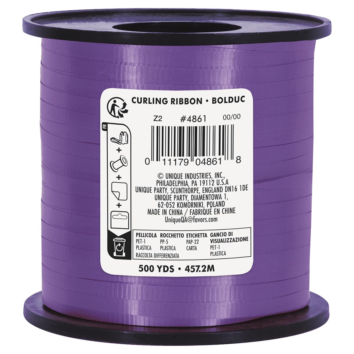 Unique Party Purple Curl Ribbon 500 Yds