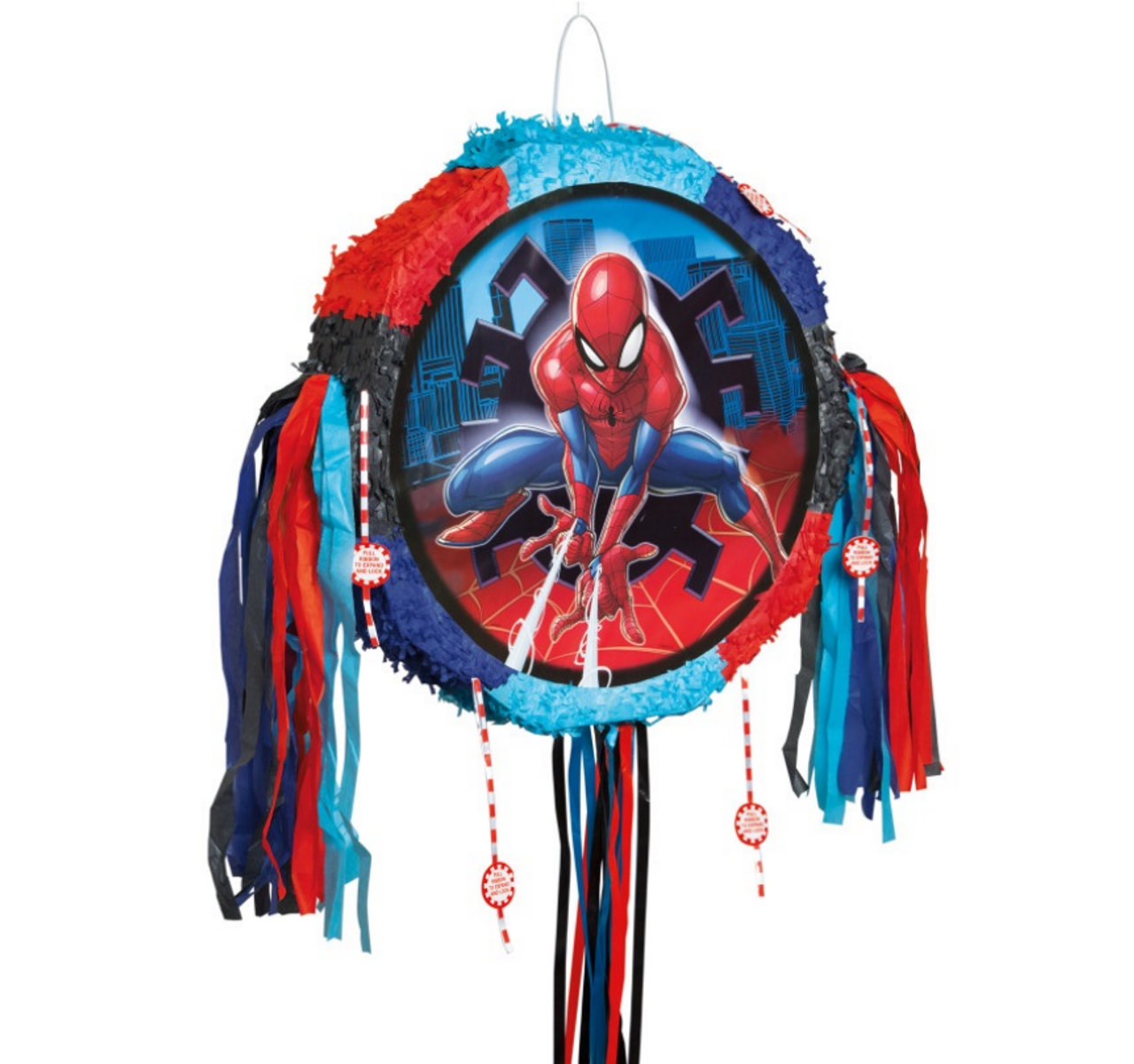 Unique Party Spidrmn Drum Pull Pop Pinata image