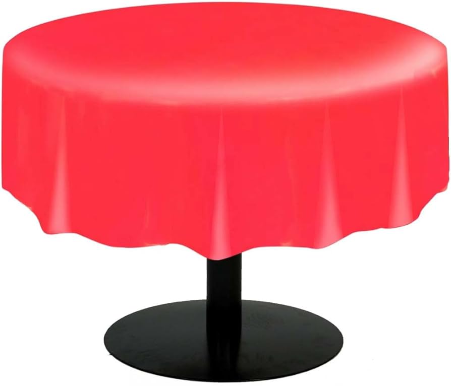 Unique Party Red Round Tablecover 84 In Dia image