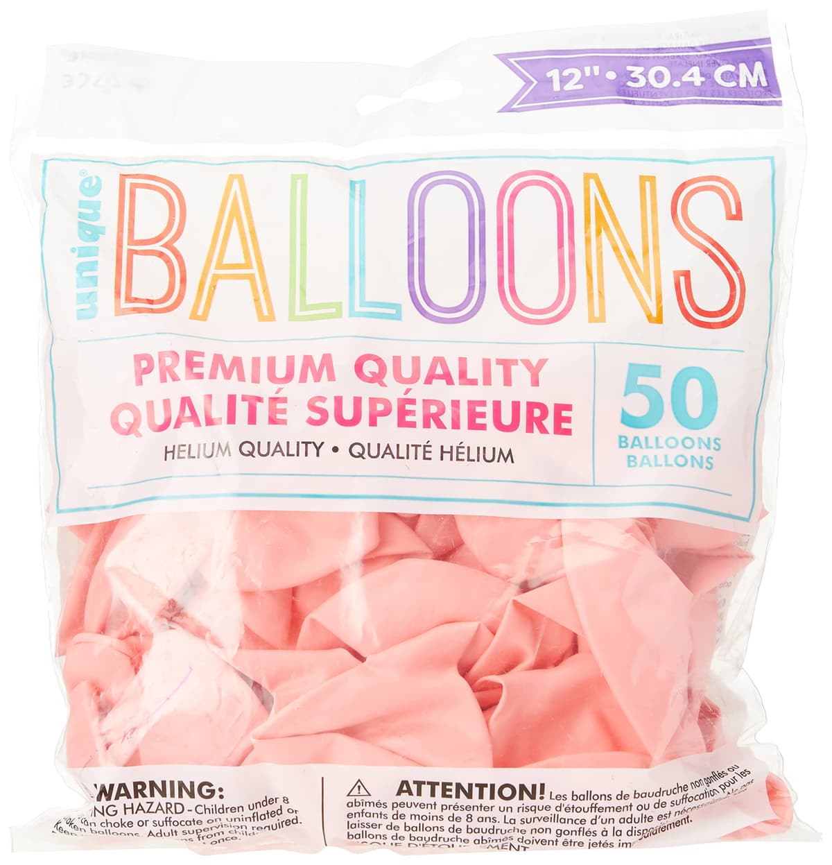 Unique Party 50 12" Blush Pink Prem Blln