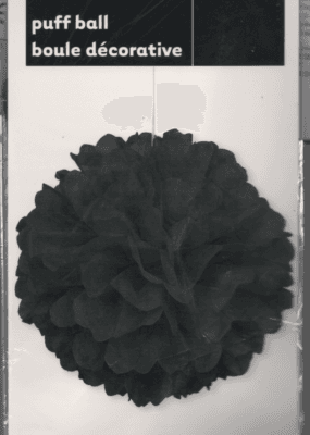 Unique Party Puff Decor 16" Black
