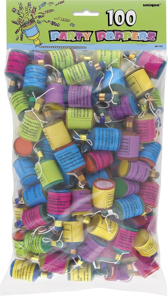 Unique Party 100 Party Poppers image